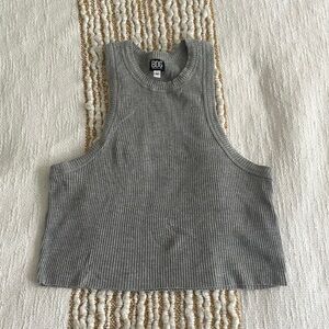 Grey halter top crop top